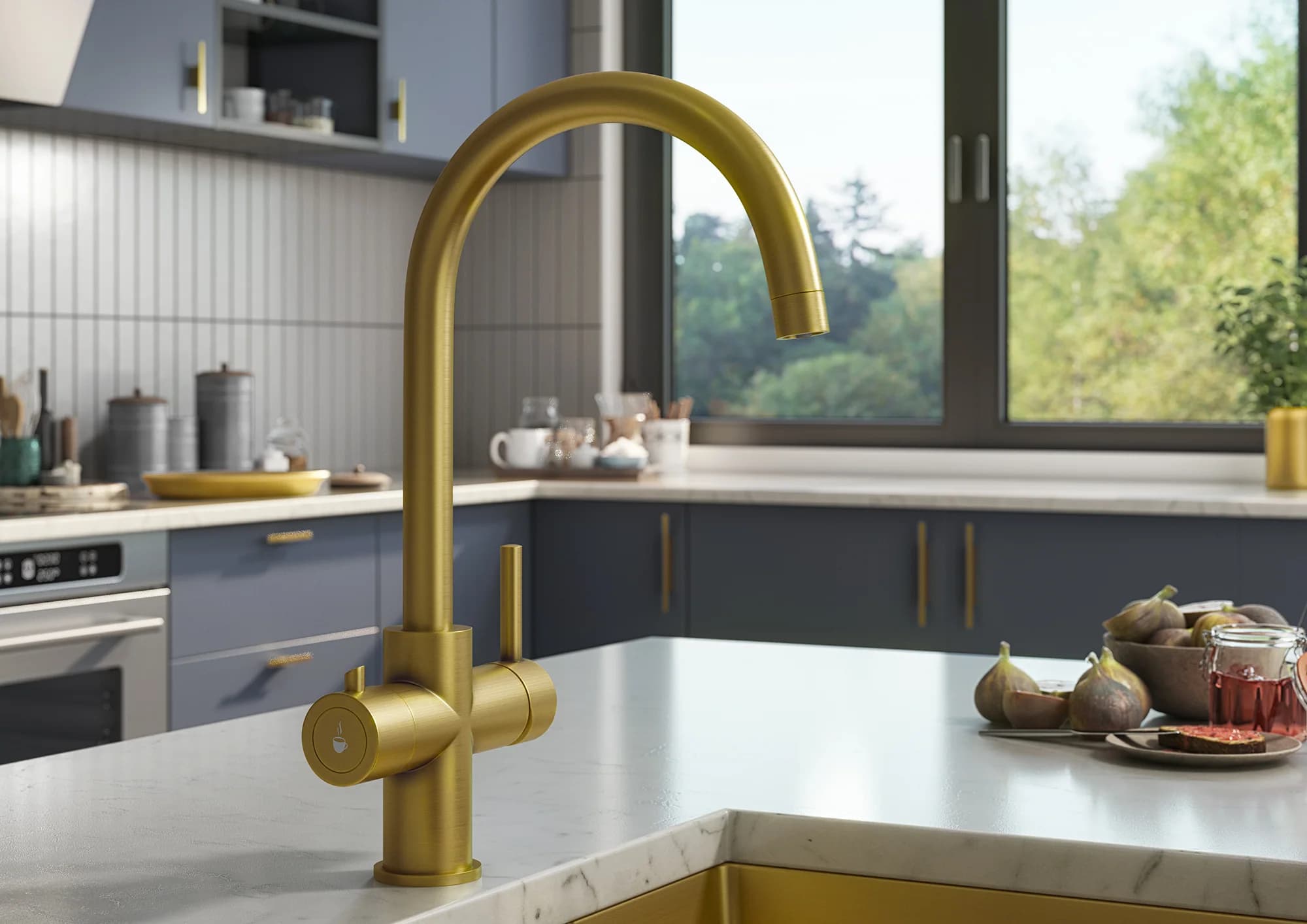 Brushed Gold Boiling Tap Lifestyle CGI by Cesma Studio